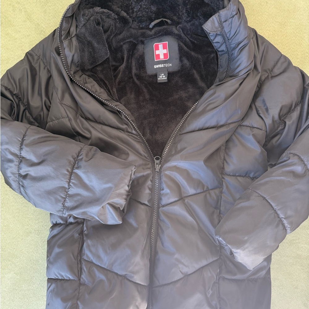 Swiss Tech Black Kids Puffer Jacket
